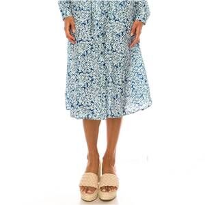 NEW VIVID long sleeve belted floral shirt dress in blue